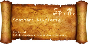 Szatmári Nikoletta névjegykártya
