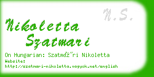 nikoletta szatmari business card